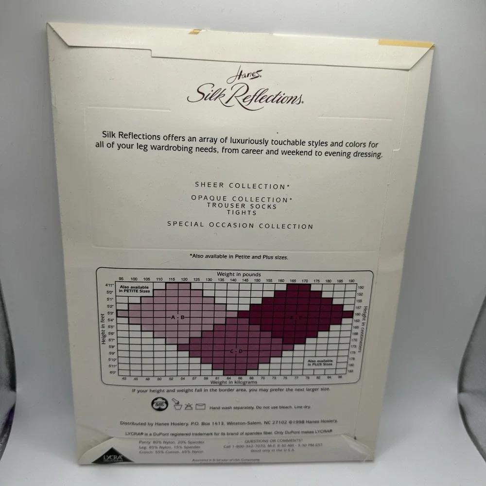 Hanes Silk Reflections 718 AB Barely Black Silky Sheer Control‎ Top Pantyhose
